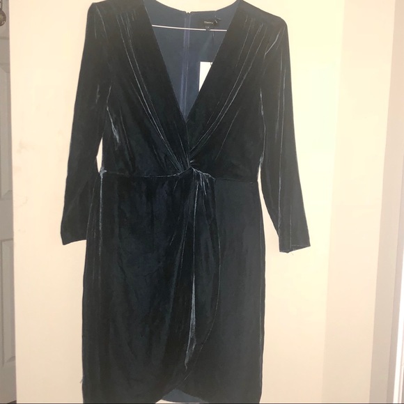 NWT Theory Meleesa Vintage Teal velvet party dress - Picture 2 of 8